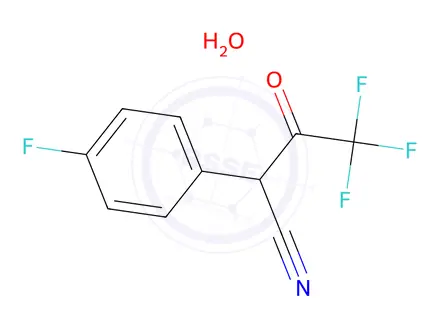 Chemical structure of 4,4,4-Trifluoro-2-(4-fluoro-phenyl)-3-oxo-butyronitrile hydrate