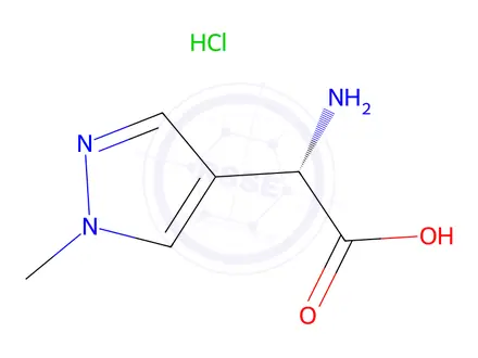 Chemical structure of (S)-2-Amino-2-(1-methyl-1H-pyrazol-4-yl)acetic acid hydrochloride