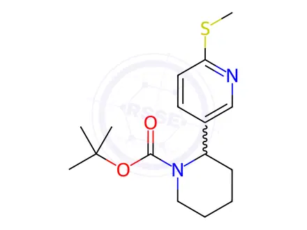 Chemical structure of tert-Butyl 2-(6-(methylthio)pyridin-3-yl)piperidine-1-carboxylate