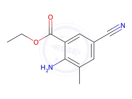 Chemical structure of Ethyl 2-amino-5-cyano-3-methylbenzoate