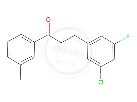 Chemical structure of 3-(3-Chloro-5-fluorophenyl)-1-(m-tolyl)propan-1-one