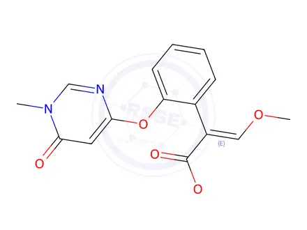 Chemical structure of (E)-methyl 3-methoxy-2-(2-((1-methyl-6-oxo-1,6-dihydropyrimidin-4-yl)oxy)phenyl)acrylate