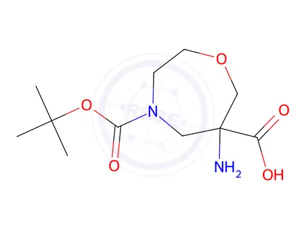 Chemical structure of 6-amino-4-tert-butoxycarbonyl-1,4-oxazepane-6-carboxylic acid