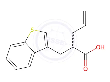 Chemical structure of alpha-allylbenzo[b]thiophene-3-propionic acid