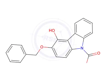 Chemical structure of 3-Benzyloxy-9H-carbazol-4-ol N-Carboxylic Acid tert-Butyl Ester