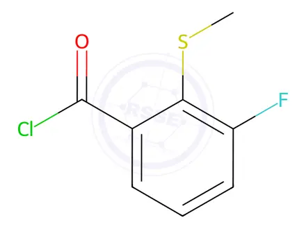 Chemical structure of Benzoyl chloride, 3-fluoro-2-(methylthio)-(9CI)