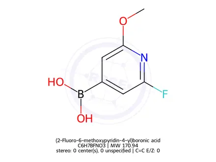Chemical structure of (2-Fluoro-6-methoxypyridin-4-yl)boronic acid