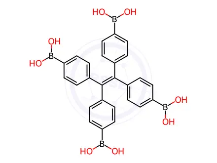 Chemical structure of (Ethene-1,1,2,2-tetrayltetrakis(benzene-4,1-diyl))tetraboronic acid