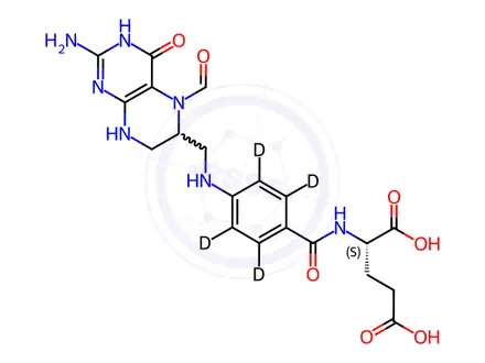 Chemical structure of 5-Formyl-Tetrahydrofolic Acid-d4
