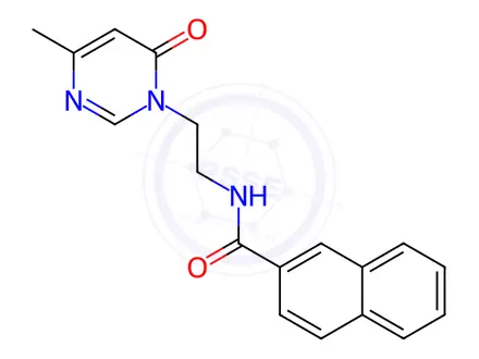 Chemical structure of N-(2-(4-Methyl-6-oxopyrimidin-1(6H)-yl)ethyl)-2-naphthamide