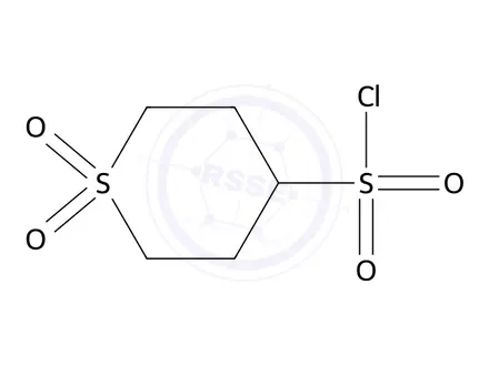 Chemical structure of Tetrahydro-2H-thiopyran-4-sulfonyl chloride 1,1-dioxide