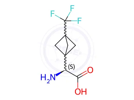 Chemical structure of (2S)-Amino-2-[3-(trifluoromethyl)bicyclo[1.1.1]pentan-1-yl]acetic acid