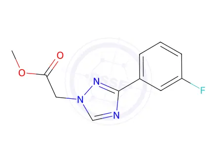 Chemical structure of Methyl 2-(3-(3-fluorophenyl)-1H-1,2,4-triazol-1-yl)acetate