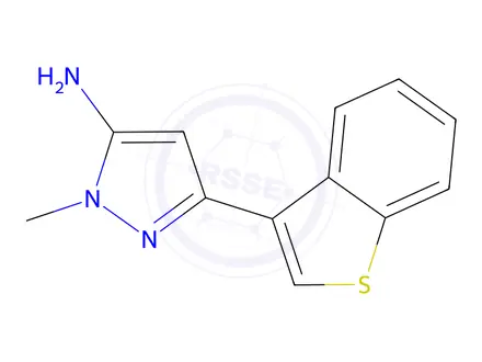 Chemical structure of 3-(Benzo[b]thiophen-3-yl)-1-methyl-1h-pyrazol-5-amine