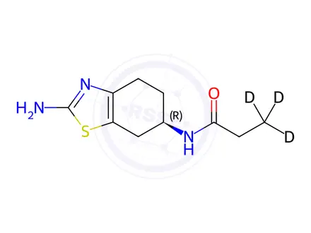 Chemical structure of (+)-2-Amino-6-propionamido-d3-tetrahydrobenzothiazole