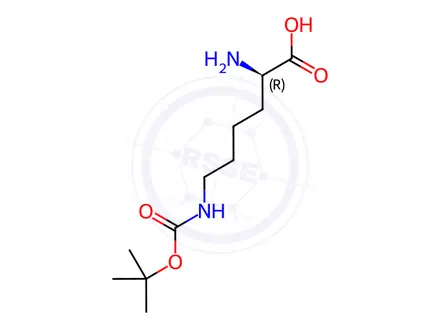 Chemical structure of H-D-Lys(Boc)-OH