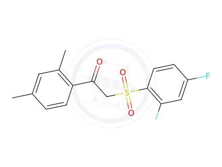 Chemical structure of 2-((2,4-Difluorophenyl)sulfonyl)-1-(2,4-dimethylphenyl)ethan-1-one