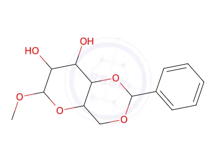 Chemical structure of Methyl-4,6-O-Benzylidene-A-D-Galactopyranoside