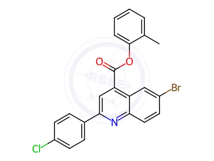 Chemical structure of o-Tolyl 6-bromo-2-(4-chlorophenyl)quinoline-4-carboxylate