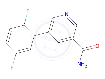 Chemical structure of 5-(2,5-Difluorophenyl)nicotinamide