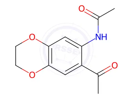 Chemical structure of N-(7-acetyl-2,3-dihydrobenzo[b][1,4]dioxin-6-yl)acetamide