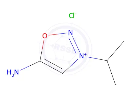 Chemical structure of 5-Amino-3-(1-methylethyl)-1,2,3-oxadiazolium, inner salt hydrochloride