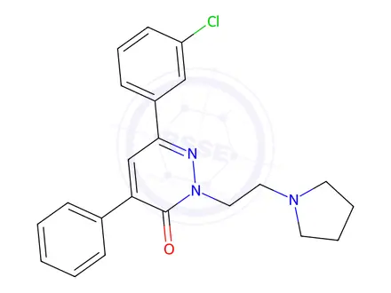 Chemical structure of 6-(3-Chlorophenyl)-4-phenyl-2-(2-(pyrrolidin-1-yl)ethyl)pyridazin-3(2H)-one