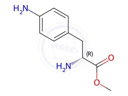 Chemical structure of (R)-Methyl 2-amino-3-(4-aminophenyl)propanoate,