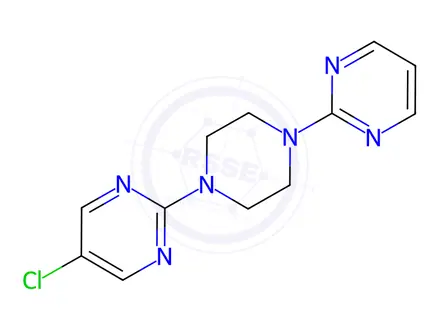 Chemical structure of 5-chloro-2-(4-(pyrimidin-2-yl)piperazin-1-yl)pyrimidine