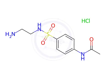 Chemical structure of N-(4-(N-(2-aminoethyl)sulfamoyl)phenyl)acetamide hydrochloride