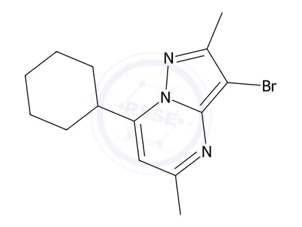 Chemical structure of 3-Bromo-7-cyclohexyl-2,5-dimethylpyrazolo[1,5-a]pyrimidine