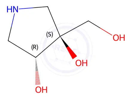 Chemical structure of (3S,4R)-3-(Hydroxymethyl)-3,4-pyrrolidinediol