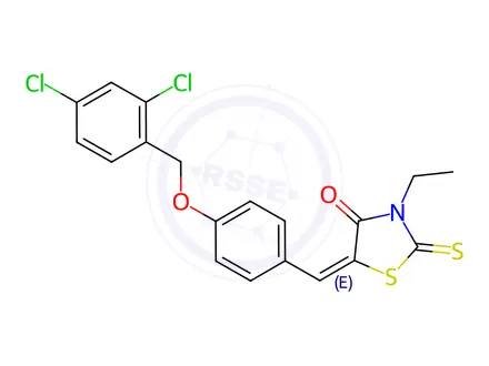 Chemical structure of 5-((4-[(2,4-DICHLOROBENZYL)OXY]PHENYL)METHYLENE)-3-ETHYL-2-THIOXO-1,3-THIAZOLAN-4-ONE