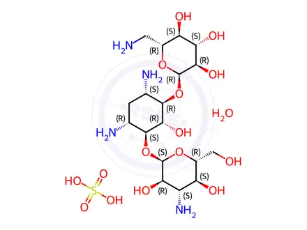 Chemical structure of Kanamycin sulfate hydrate
