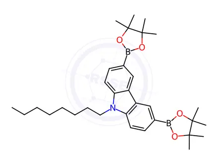 Chemical structure of 9-Octyl-3,6-bis(4,4,5,5-tetraMethyl-1,3,2-dioxaborolan-2-yl)-9H-carbazole
