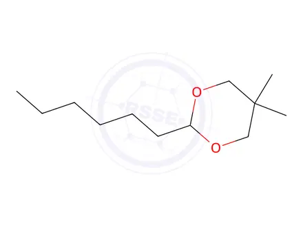 Chemical structure of 2-hexyl-5,5-dimethyl-1,3-dioxane
