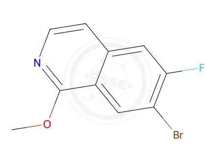 Chemical structure of 7-Bromo-6-fluoro-1-methoxyisoquinoline