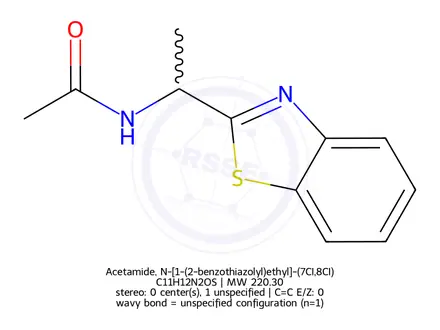 Chemical structure of Acetamide, N-[1-(2-benzothiazolyl)ethyl]-(7CI,8CI)