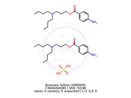 Chemical structure of Butacaine Sulfate (1080000)