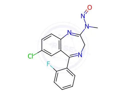 Chemical structure of Midazolam Impurity 41 (N-Nitroso Midazolam Impurity 40)