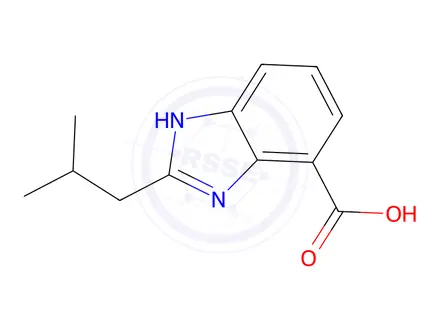 Chemical structure of 2-(2-methylpropyl)-1H-1,3-benzodiazole-4-carboxylic acid