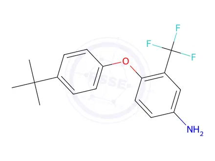 Chemical structure of 4-(4-(Tert-butyl)phenoxy)-3-(trifluoromethyl)aniline