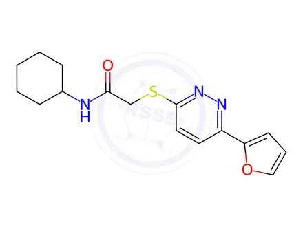 Chemical structure of N-Cyclohexyl-2-((6-(furan-2-yl)pyridazin-3-yl)thio)acetamide