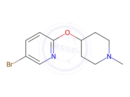 Chemical structure of 5-Bromo-2-[(1-methyl-4-piperidinyl)oxy]-pyridine