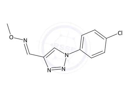 Chemical structure of 1-(4-chlorophenyl)-1H-1,2,3-triazole-4-carbaldehyde O-methyloxime