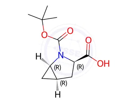 Chemical structure of (1R,3R,5R)-2-(tert-Butoxycarbonyl)-2-azabicyclo[3.1.0]hexane-3-carboxylic Acid