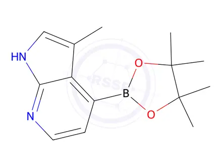 Chemical structure of 1H-Pyrrolo[2,3-b]pyridine, 3-methyl-4-(4,4,5,5-tetramethyl-1,3,2-dioxaborolan-2-yl)-