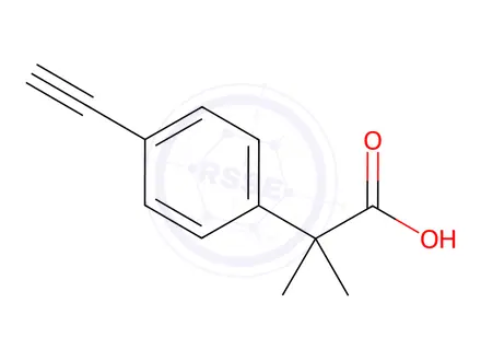 Chemical structure of 2-(4-Ethynylphenyl)-2-methylpropanoic acid
