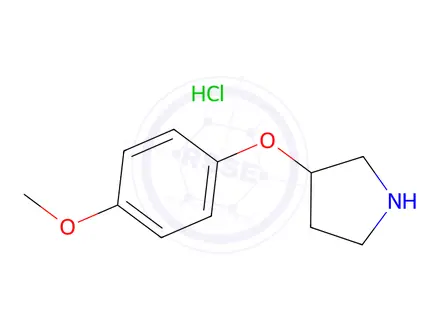 Chemical structure of 3-(4-Methoxyphenoxy)pyrrolidine--hydrogen chloride (1/1)