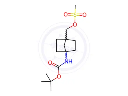 Chemical structure of (4-((tert-Butoxycarbonyl)amino)bicyclo[2.2.1]heptan-1-yl)methyl methanesulfonate